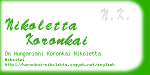 nikoletta koronkai business card